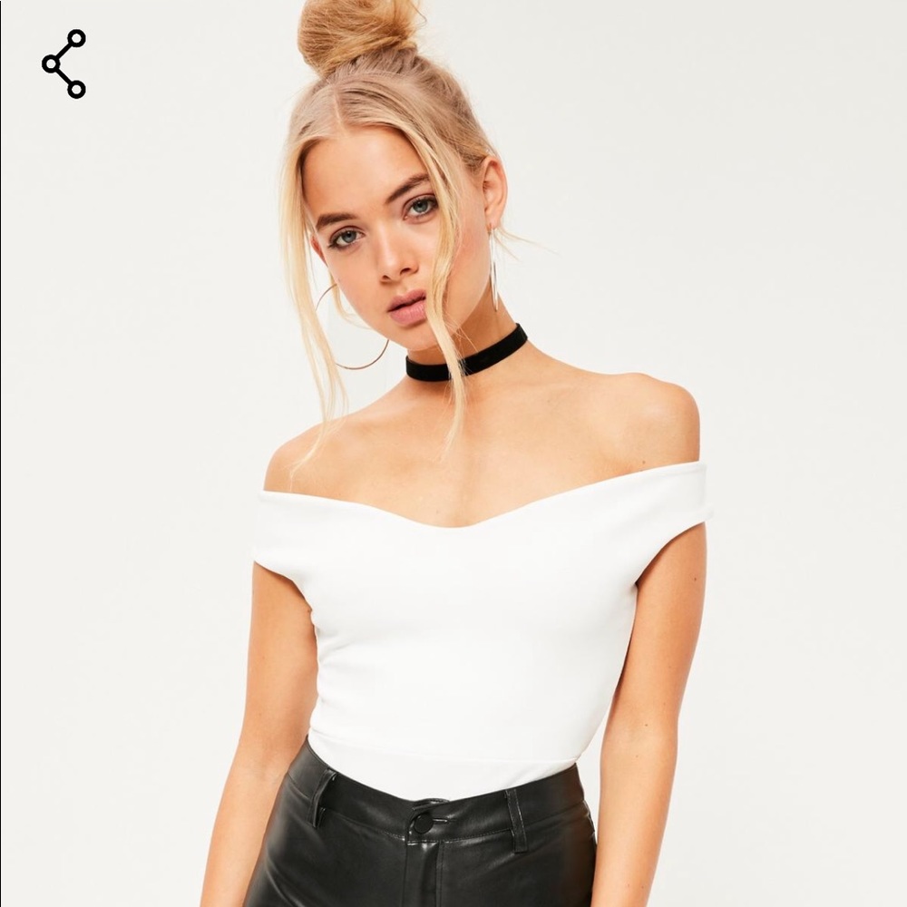 Brand New Off The Shoulder White Body Suit